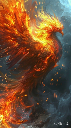Majestic Phoenix: Fiery Aura and Radiant Fantasy