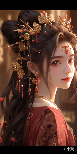 Ancient Beauty in Red and Gold: A Dreamlike 8k Masterpiece