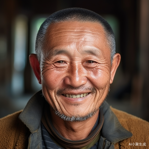中国中年男子微笑