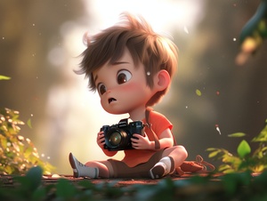 4d photographic image of full body image of a cute little chibi boy realistic, vivid colors octane render trending on artstation, artistic photography, photorealistic concept art, soft natural volumetric cinematic perfect light, UHD no background