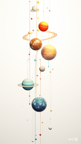 2D Solar System Planets Connected by a String