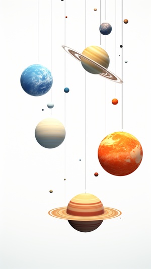 2D Solar System Planets Connected by a String