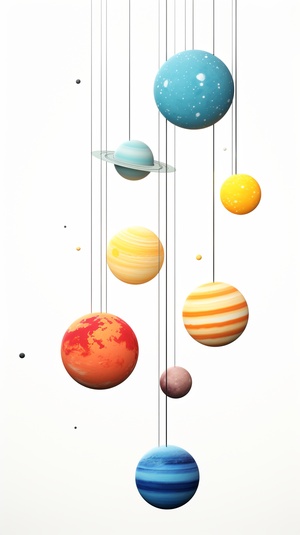 2D Solar System Planets Connected by a String