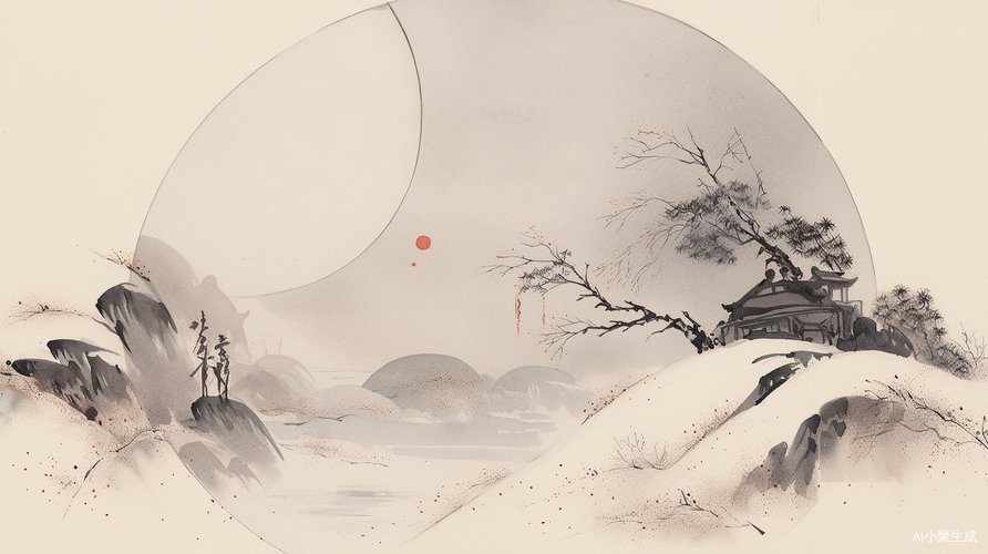 古风画卷：太极图案的墨色循环