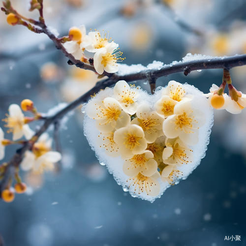 大师级摄影雪印黄梅花