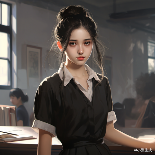 教室里的害羞女生