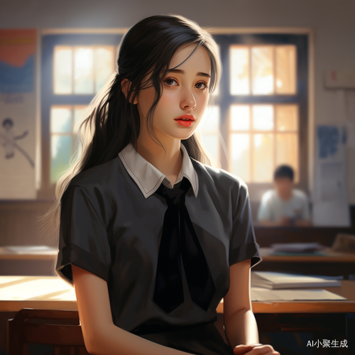 教室里的害羞女生