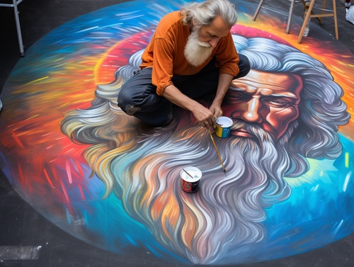 ccn art competition 2015 europe's top chalk artist photo, in the style of candid shots of famous figures, light red and dark azure, magewave, light yellow and dark black, beautiful, avocadopunk, depicts real life all of which have high-definition picture quality.super wide angle and all kinds of details, sparkling and crystal clear.8kv4ar 9:19