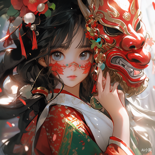 Chinese Girl: Expressive Manga Style with Elegant Outfit