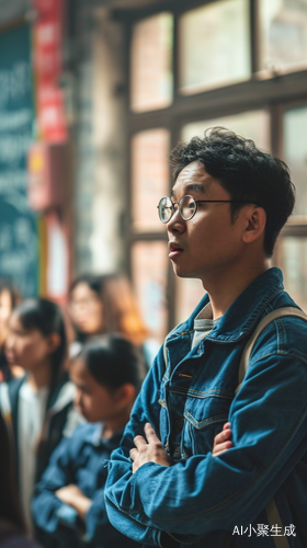 中国男数学老师讲台上授课