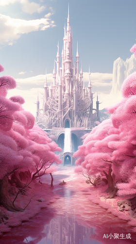 Virtual Engine: Hyper-detailed Pink Forest and White Castle