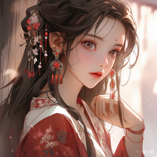 Charming Chinese Girl in Expressive Manga Style