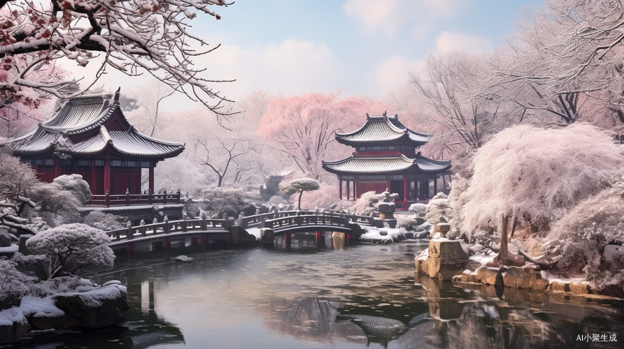 苏州园林之雪中梅花