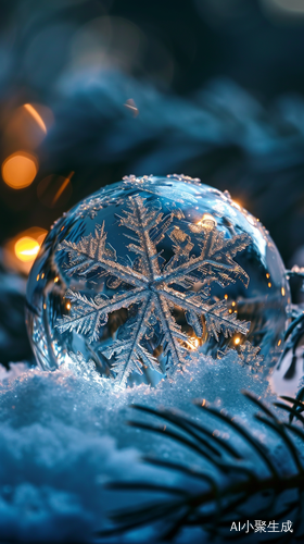 梦幻晶莹剔透的8K高清雪花