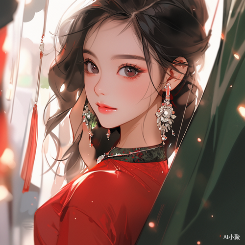 Charming Chinese Girl in Expressive Manga Style