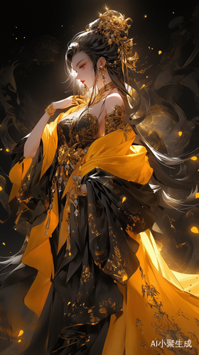 黄黑相间服饰的魔族圣女