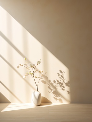 Empty space with trees in sunlight and anti-clutter minimalist designs