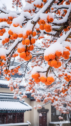 江南小镇白雪纷飞