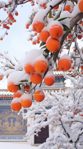 江南小镇白雪纷飞