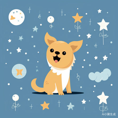 可爱狗狗的古灵精怪插画