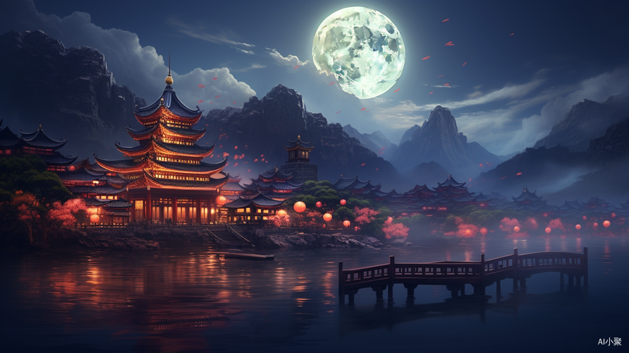 中国风与古建：万家灯火下的新年美景