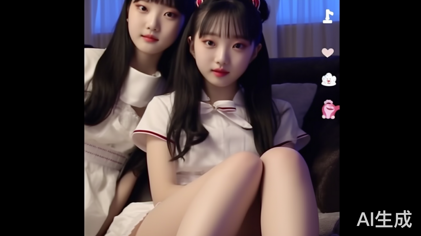 沙发上的中国小姑娘