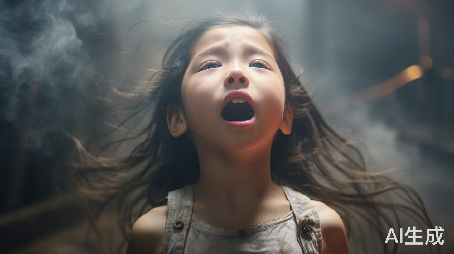 小姑娘穿着白色丝袜和吊带，伸手平铺面前，张嘴全身照