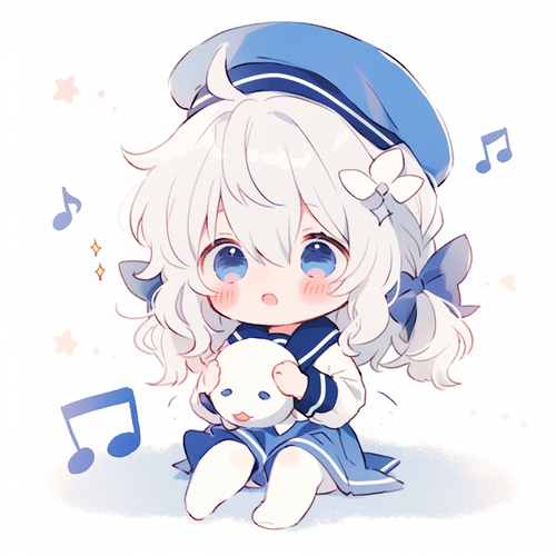 音乐少女的可爱形象
