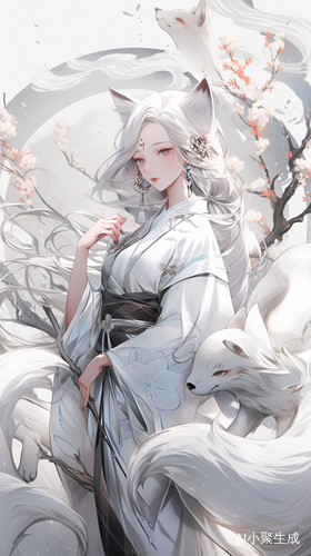 白色狐仙神话唐伯虎风格