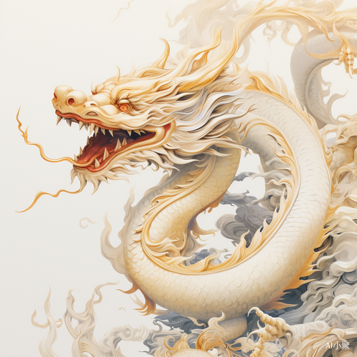 Subtle Gold Dragon: Minimalist Design for Chinese New Year