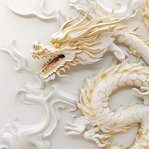 Subtle Gold Dragon: Minimalist Design for Chinese New Year