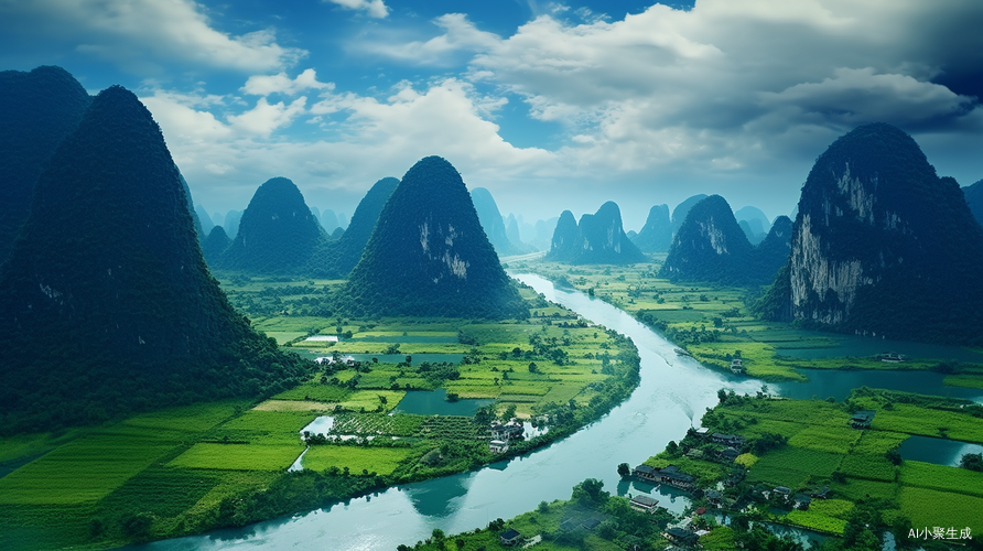 山水风景航拍俯视超清晰画质明亮