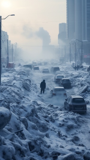 极寒天气，大雪封城