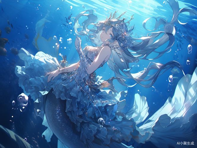 Anime Art: Mermaid Underwater Wallpaper