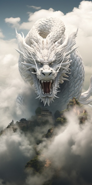 Giant Chinese Dragon: A Majestic Mythological Scene