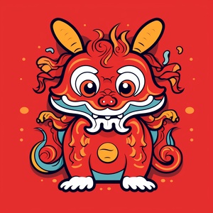 a super cute anthropomorphic chinese dragon image,Different expressions, minimalist, flat illustration, Clean background, Keith Haring Keith Haring, Simplified method, anthropomorphic, board drawing, niji 5