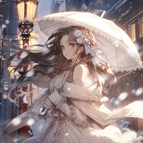 雪花翩飞的少女