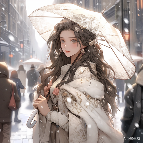 雪花翩飞的少女