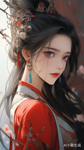 Ancient Chinese Princess in Traditional Hanfu Dress