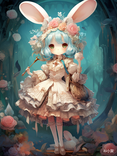 Gigantic Cute and Colorful Rococo Bunnycore Outfit