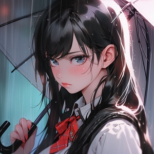 下雨天的JK少女