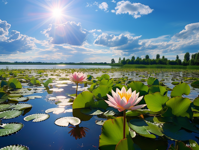 夏日早晨，莲花湖上的细节绽放