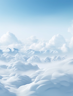 Minimalist Winter Holiday Stock Image: Snow and Mountain