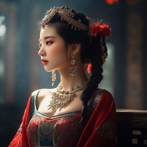 Ancient Chinese Princess in Traditional Dress