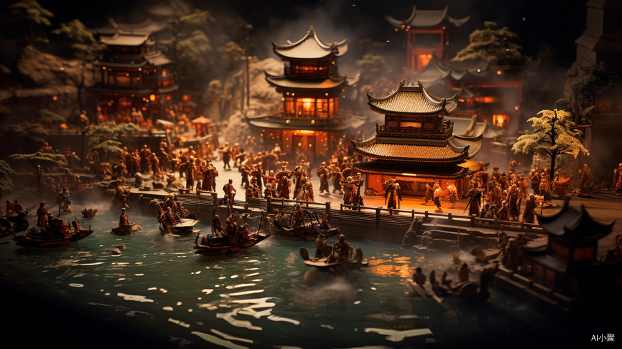 Delicate Monarch Returning: Tang Dynasty Miniature City Night Scene