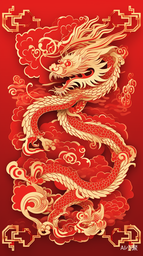 Chinese New Year Dragon: Bright Color & Organic Contours