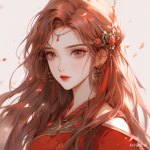中国风红发美少女
