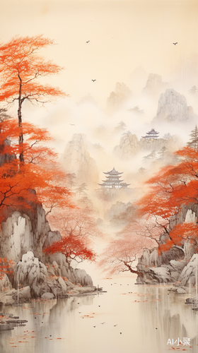 Chinese Landscape Painting: Golden Woods, Distant Pavilions and Gray Mountains