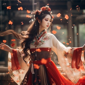 Breathtaking Asian Girl Dancing in Fashion Editorial Style