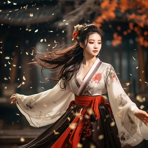 Breathtaking Asian Girl Dancing in Fashion Editorial Style